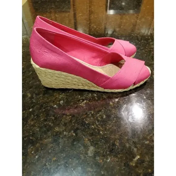 LAUREN RALPH LAUREN POLO PEEP TOE WEDGES SIZE 9.5 - Picture 4 of 8